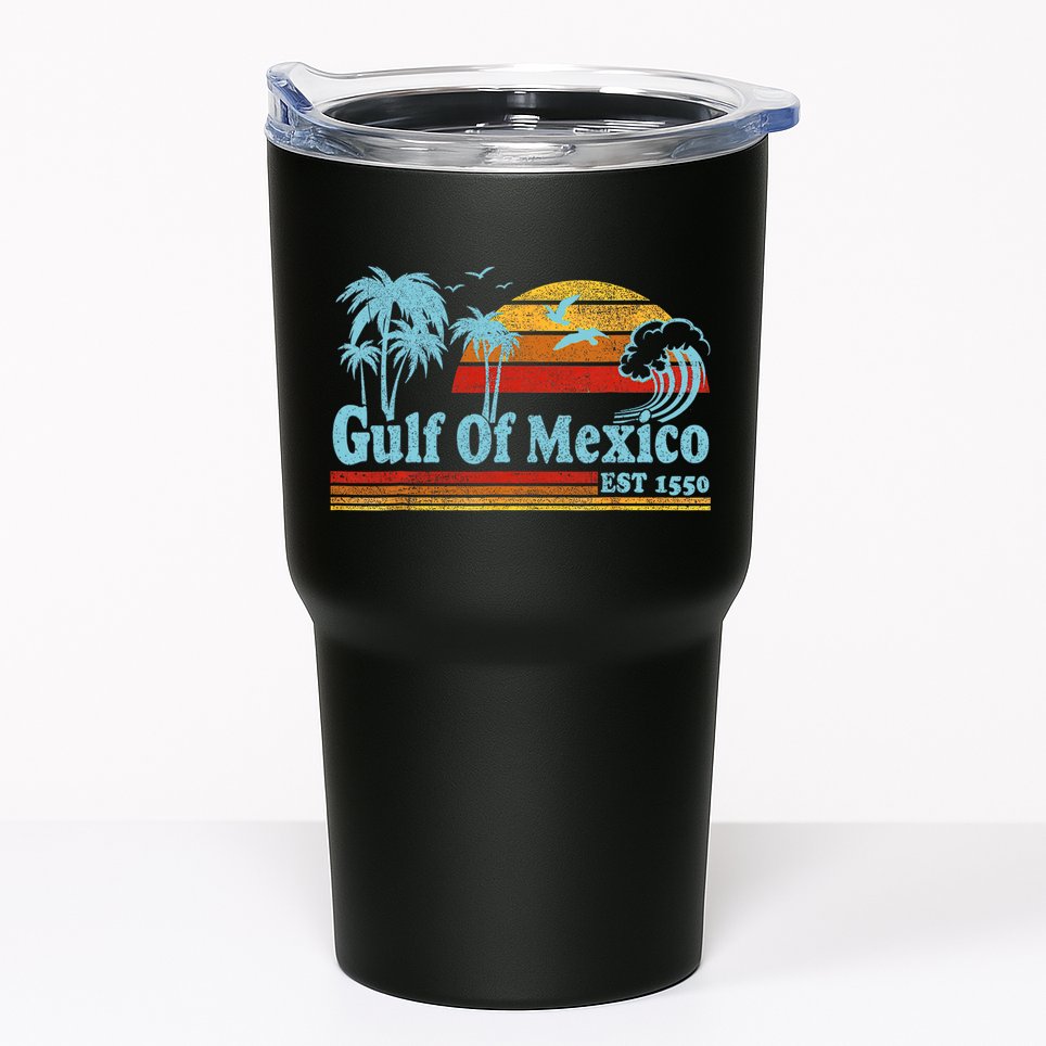 Gulf Of Mexico Est 1550 Retro Vintage Beach Tumbler