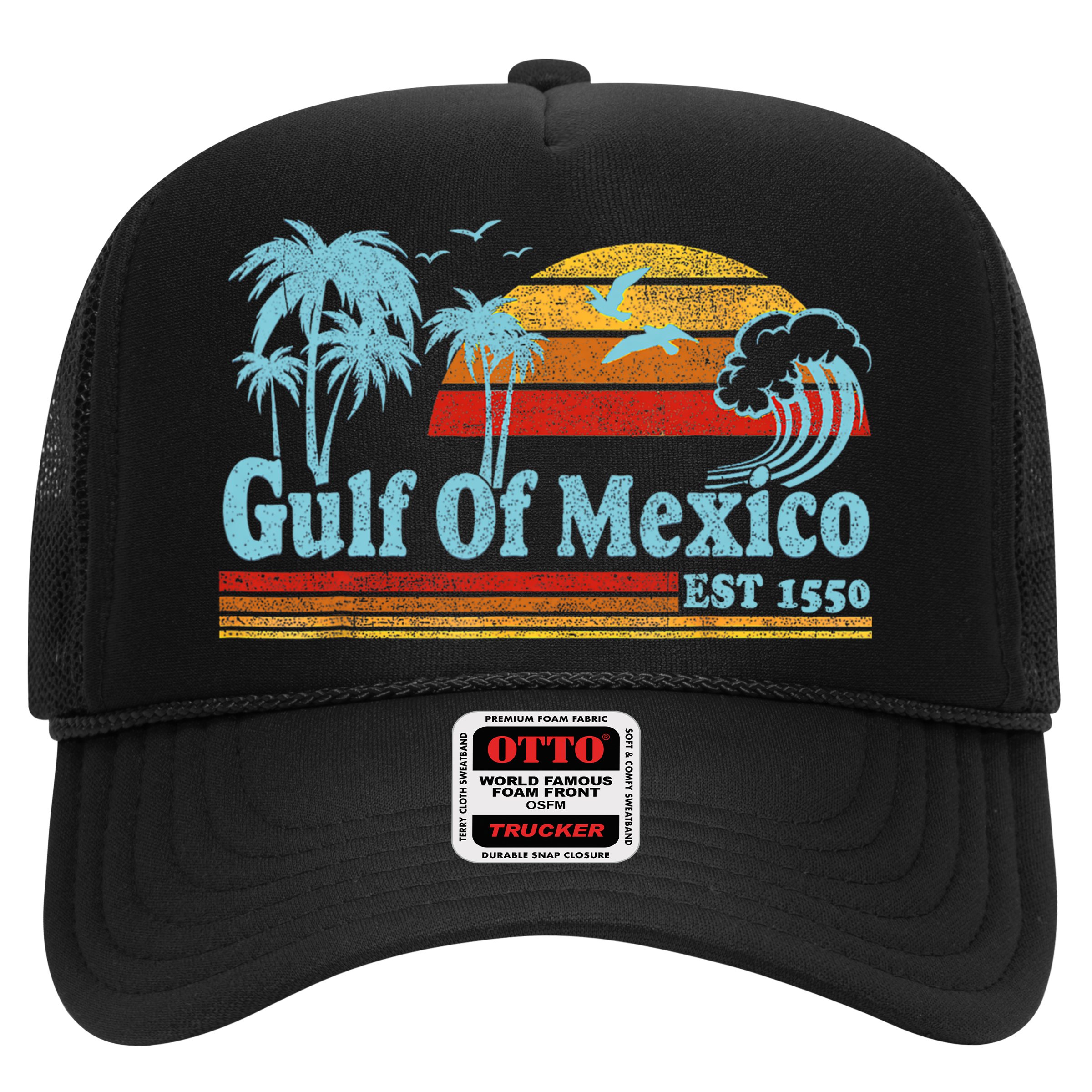 Gulf Of Mexico Est 1550 Retro Vintage Beach Hat
