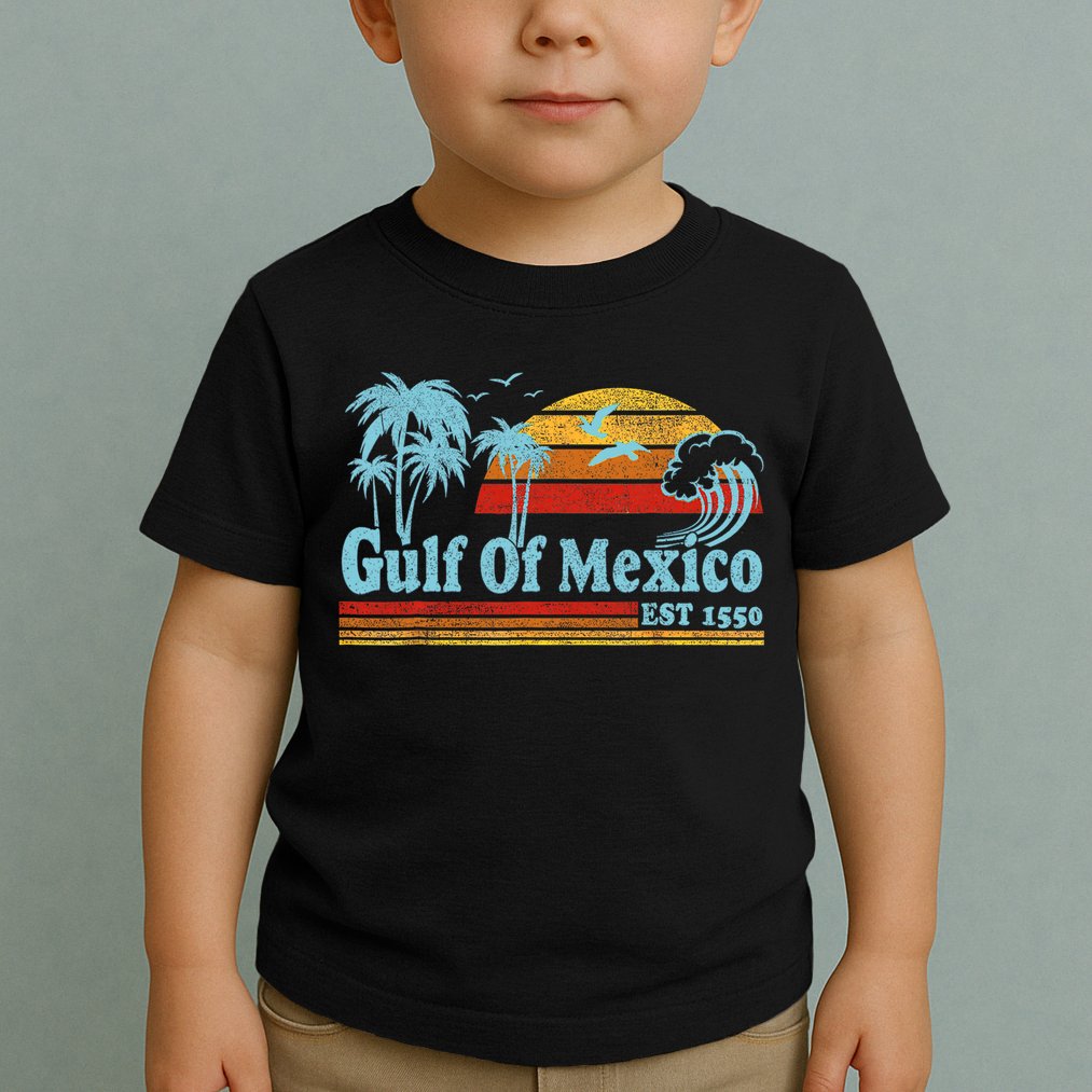 Gulf Of Mexico Est 1550 Retro Vintage Beach Toddler T-Shirt