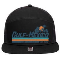 Gulf Of Mexico Est 1550 Retro Vintage Beach 7 Panel Mesh Trucker Snapback Hat