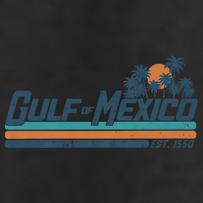 Gulf Of Mexico Est 1550 Retro Vintage Beach 7 Panel Mesh Trucker Snapback Hat