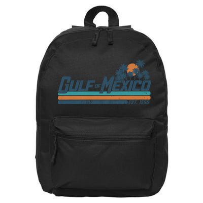 Gulf Of Mexico Est 1550 Retro Vintage Beach 16 in Basic Backpack