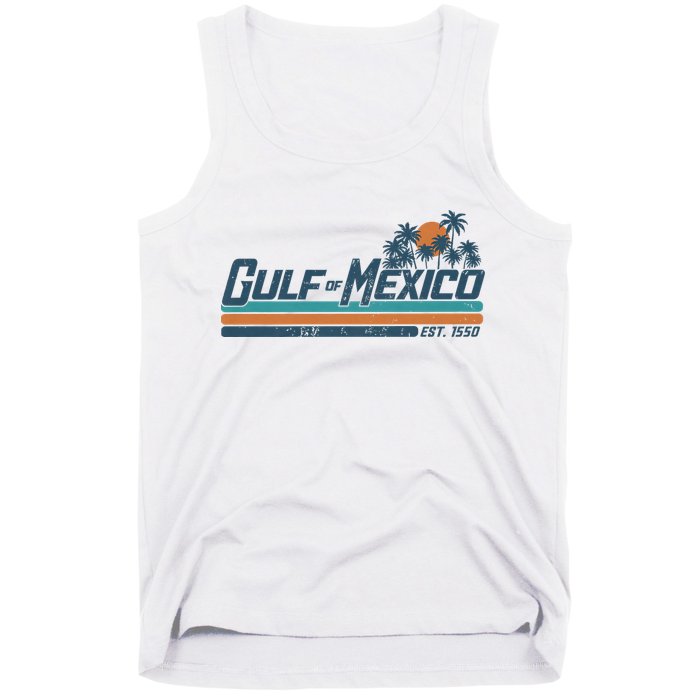 Gulf Of Mexico Est 1550 Retro Vintage Beach Tank Top