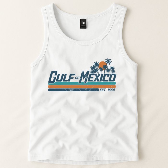 Gulf Of Mexico Est 1550 Retro Vintage Beach Tank Top