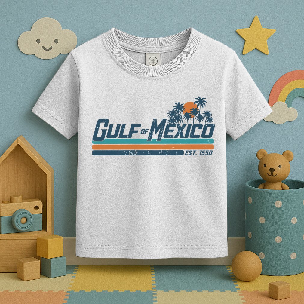 Gulf Of Mexico Est 1550 Retro Vintage Beach Toddler T-Shirt