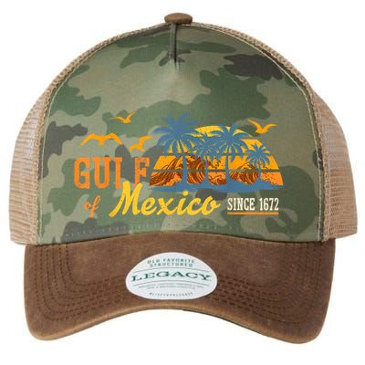 Gulf Of Mexico 1672 Retro Beach Vintage Sunset Historic Map Legacy Tie Dye Trucker Hat