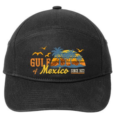 Gulf Of Mexico 1672 Retro Beach Vintage Sunset Historic Map 7-Panel Snapback Hat