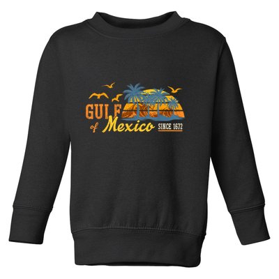 Gulf Of Mexico 1672 Retro Beach Vintage Sunset Historic Map Toddler Sweatshirt