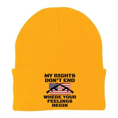 Gun Owners My Rights Don't End Where Your Feelings Begin Gift Knit Cap Winter Beanie