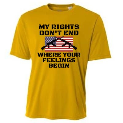 Gun Owners My Rights Don't End Where Your Feelings Begin Gift Cooling Performance Crew T-Shirt