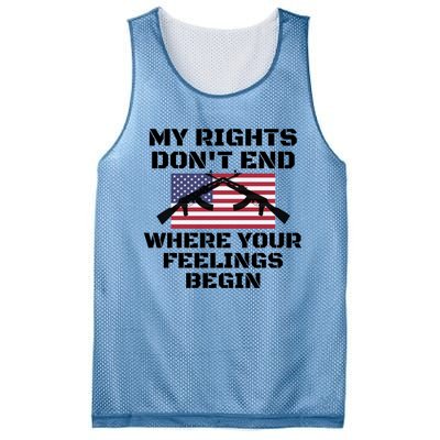 Gun Owners My Rights Don't End Where Your Feelings Begin Gift Mesh Reversible Basketball Jersey Tank