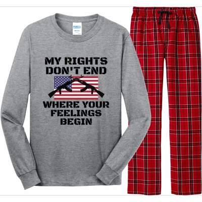 Gun Owners My Rights Don't End Where Your Feelings Begin Gift Long Sleeve Pajama Set