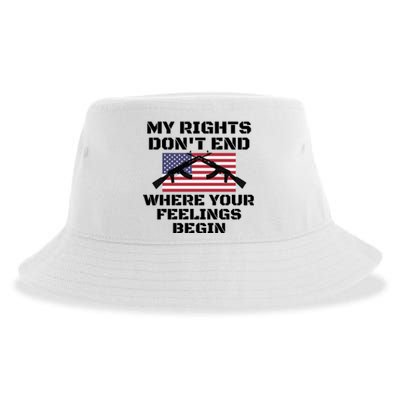 Gun Owners My Rights Don't End Where Your Feelings Begin Gift Sustainable Bucket Hat