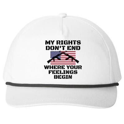 Gun Owners My Rights Don't End Where Your Feelings Begin Gift Snapback Five-Panel Rope Hat