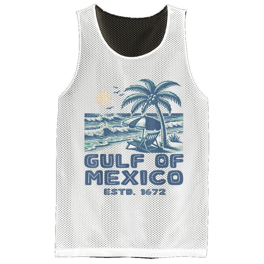 Gulf Of Mexico 1672 Vintage Beach Gulf Of Mexico Forever Mesh Reversible Basketball Jersey Tank