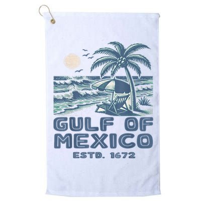 Gulf Of Mexico 1672 Vintage Beach Gulf Of Mexico Forever Golf Towel