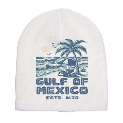Gulf Of Mexico 1672 Vintage Beach Gulf Of Mexico Forever Short Acrylic Beanie