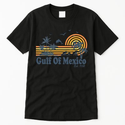 Gulf Of Mexico Est 1550 Retro Vintage Beach Palms Summer Tall T-Shirt