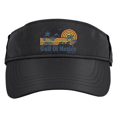 Gulf Of Mexico Est 1550 Retro Vintage Beach Palms Summer Adult Drive Performance Visor