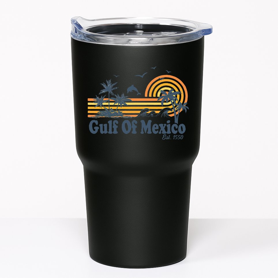 Gulf Of Mexico Est 1550 Retro Vintage Beach Palms Summer Tumbler