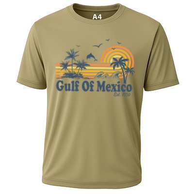 Gulf Of Mexico Est 1550 Retro Vintage Beach Palms Summer Performance Shirt
