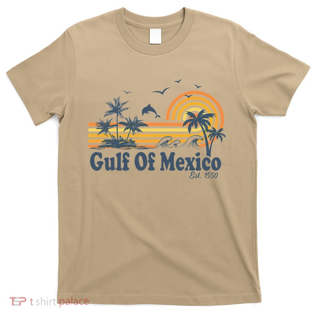 Gulf Of Mexico Est 1550 Retro Vintage Beach Palms Summer T-Shirt