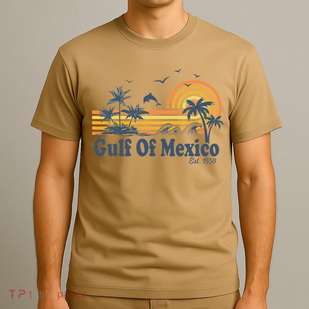 Gulf Of Mexico Est 1550 Retro Vintage Beach Palms Summer T-Shirt