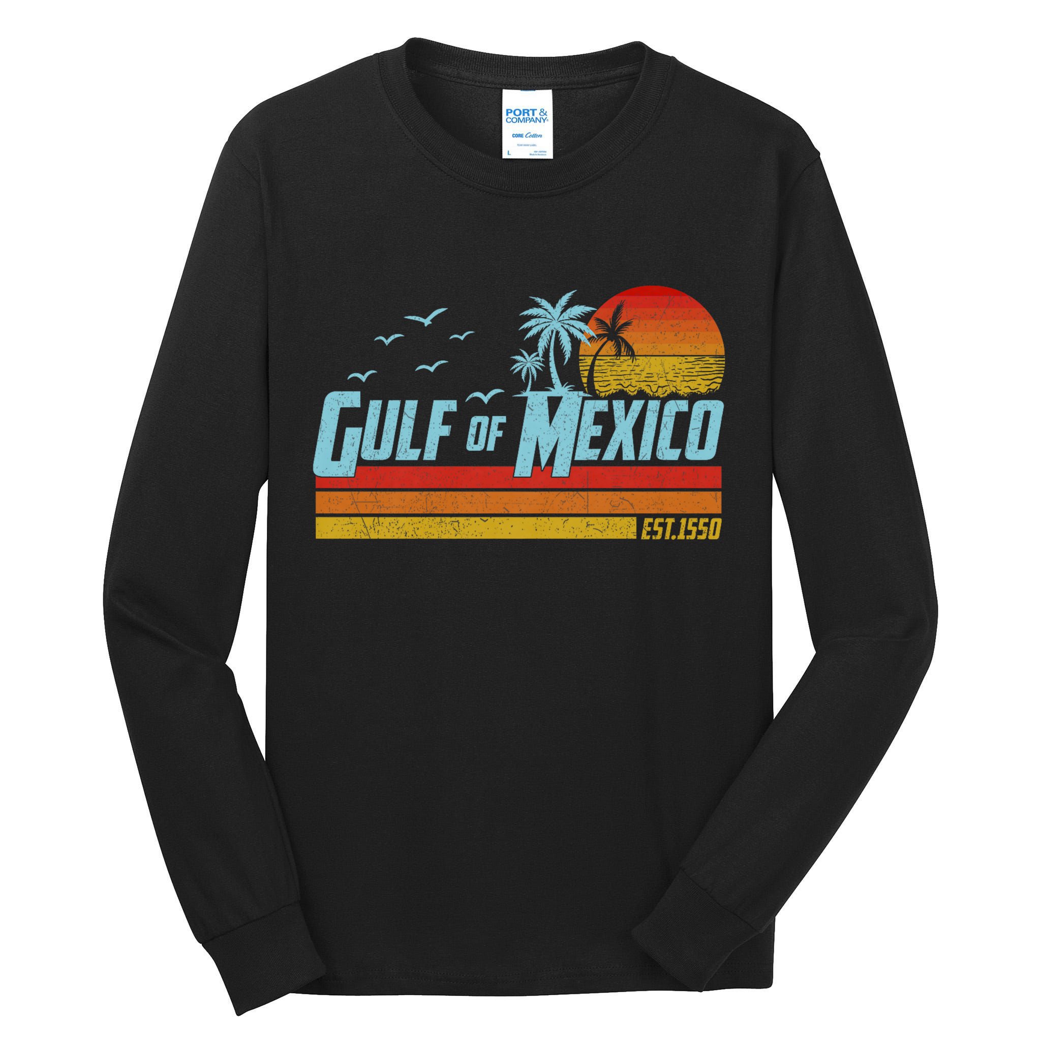 Gulf Of Mexico Est 1550 Retro Vintage Beach Tall Long Sleeve T-Shirt