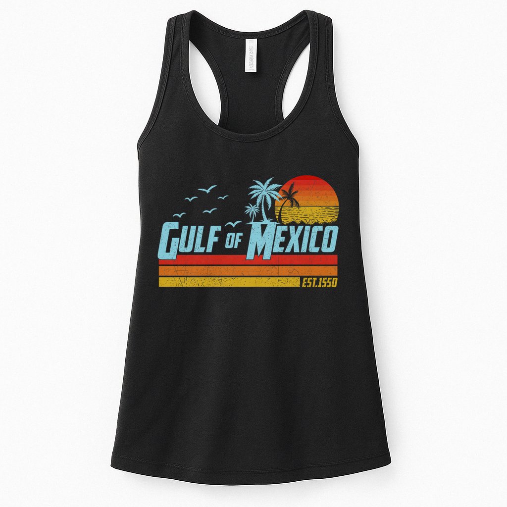Gulf Of Mexico Est 1550 Retro Vintage Beach Womens Tank Top