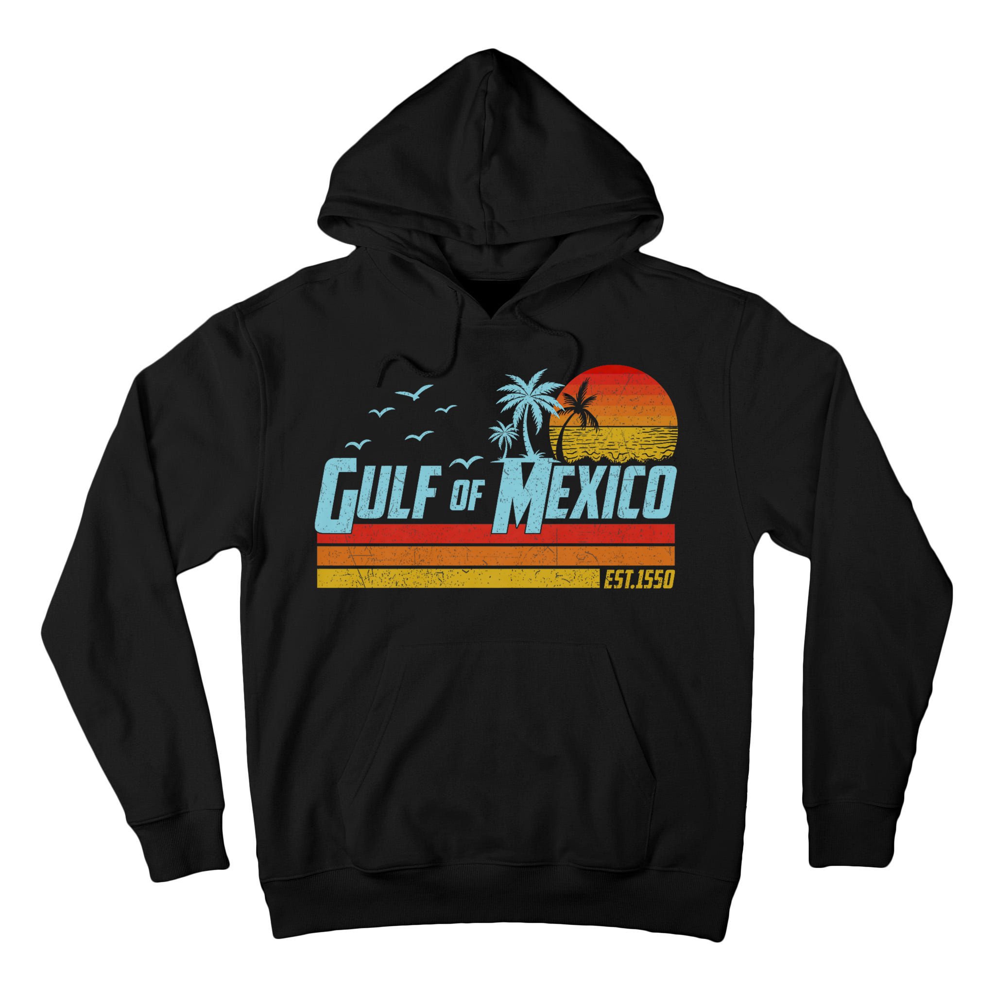 Gulf Of Mexico Est 1550 Retro Vintage Beach Tall Hoodie