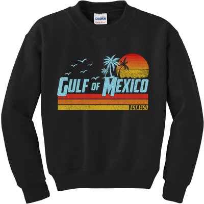 Gulf Of Mexico Est 1550 Retro Vintage Beach Kids Sweatshirt