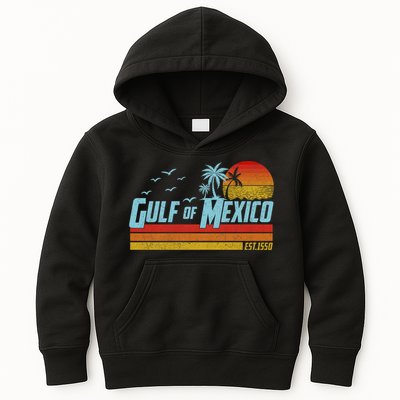 Gulf Of Mexico Est 1550 Retro Vintage Beach Kids Hoodie