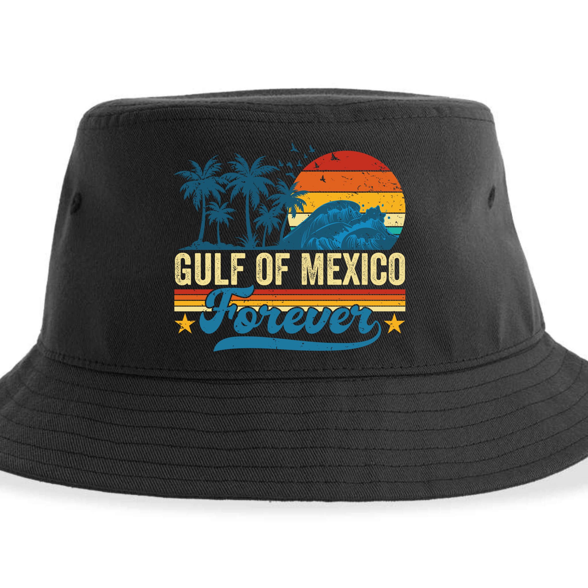 Gulf Of Mexico Forever Palms Beach Summer Holiday Vacation Sustainable Bucket Hat