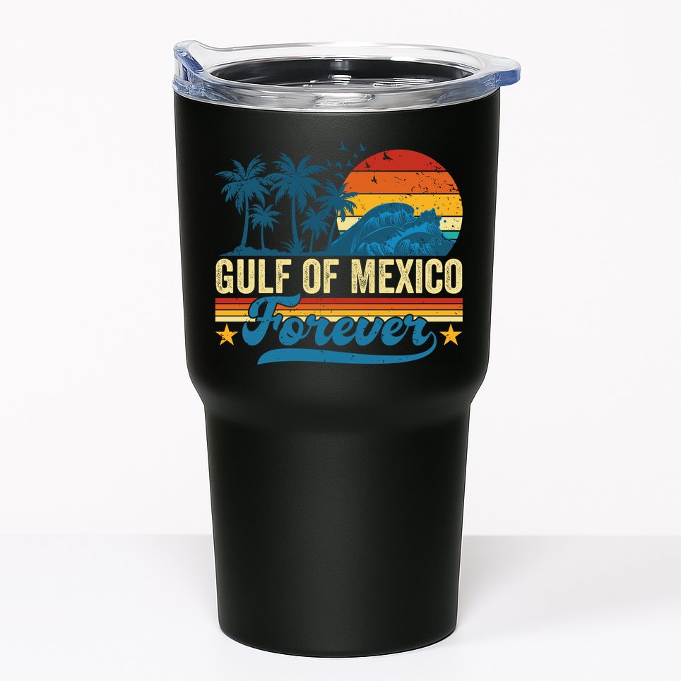 Gulf Of Mexico Forever Palms Beach Summer Holiday Vacation Tumbler