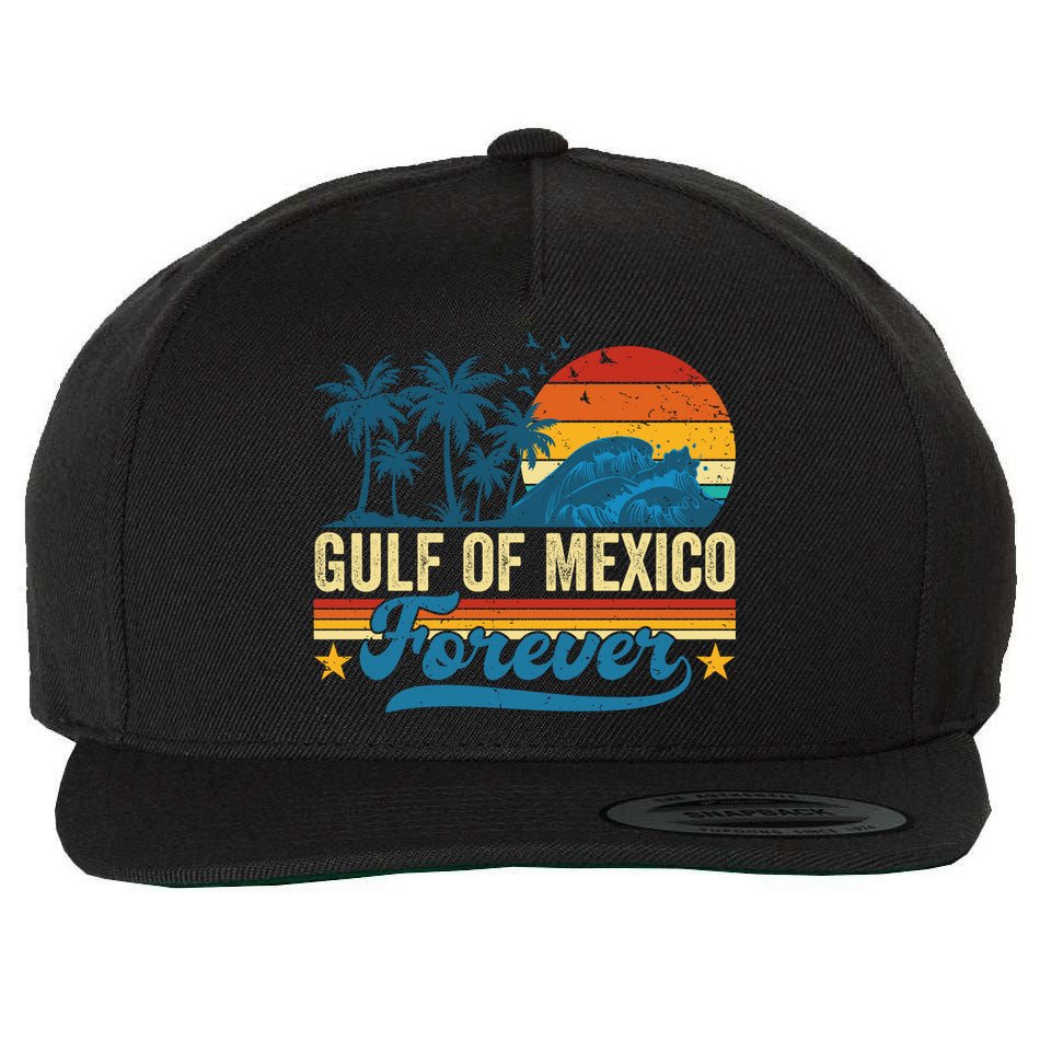 Gulf Of Mexico Forever Palms Beach Summer Holiday Vacation Wool Snapback Cap