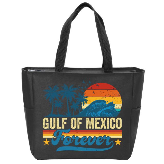 Gulf Of Mexico Forever Palms Beach Summer Holiday Vacation Zip Tote Bag