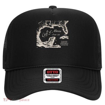 Gulf Of Mexico 1550 Historic Map Gulfo De High Crown Mesh Back Trucker Hat