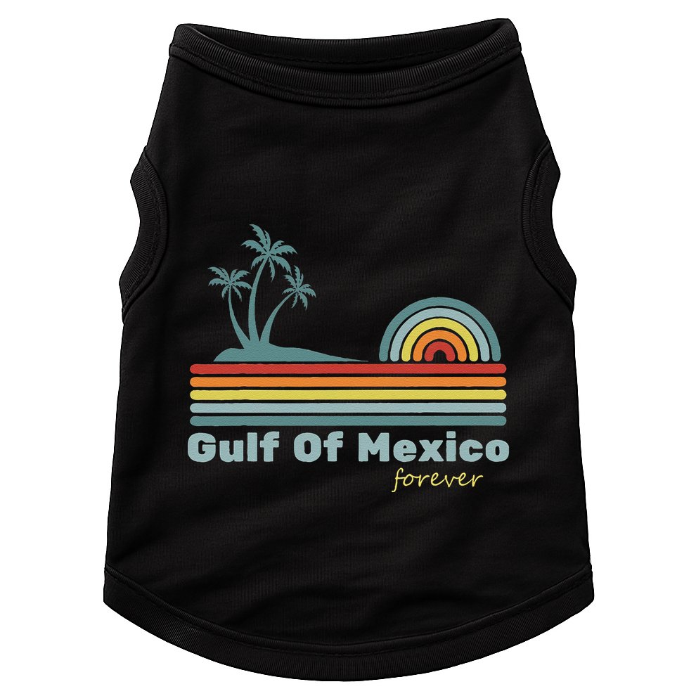 Gulf Of Mexico Forever Retro Vintage Palm Classic Beach .Png Doggie Tank
