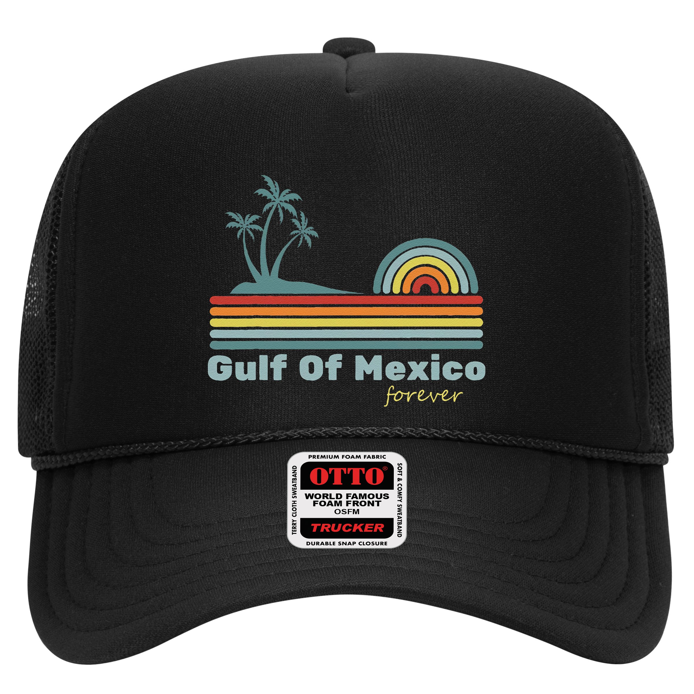 Gulf Of Mexico Forever Retro Vintage Palm Classic Beach .Png Hat