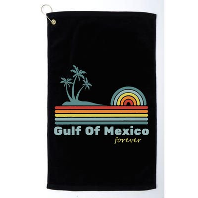Gulf Of Mexico Forever Retro Vintage Palm Classic Beach .Png Golf Towel