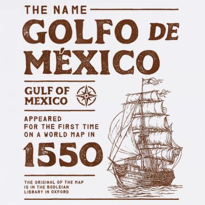 Gulf Of Mexico Name Origin 1550 T-Shirt