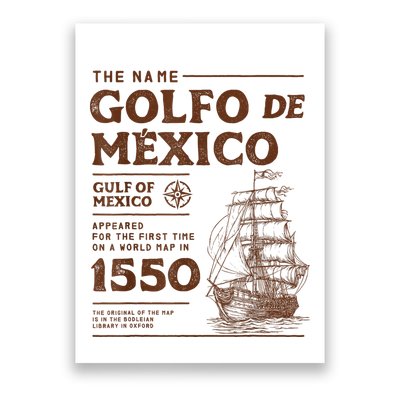 Gulf Of Mexico Name Origin 1550 Poster