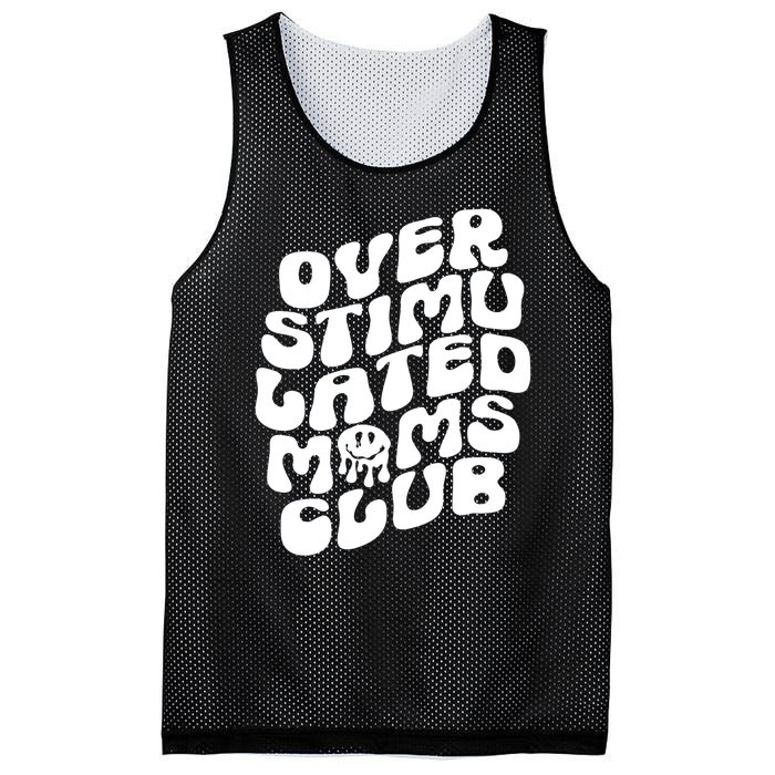 Groovy Overstimulated Moms Club Funny Trendy Mom Mesh Reversible Basketball Jersey Tank