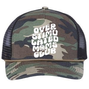 Groovy Overstimulated Moms Club Funny Trendy Mom Retro Rope Trucker Hat Cap