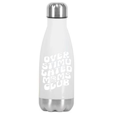 Groovy Overstimulated Moms Club Funny Trendy Mom Stainless Steel Insulated Water Bottle