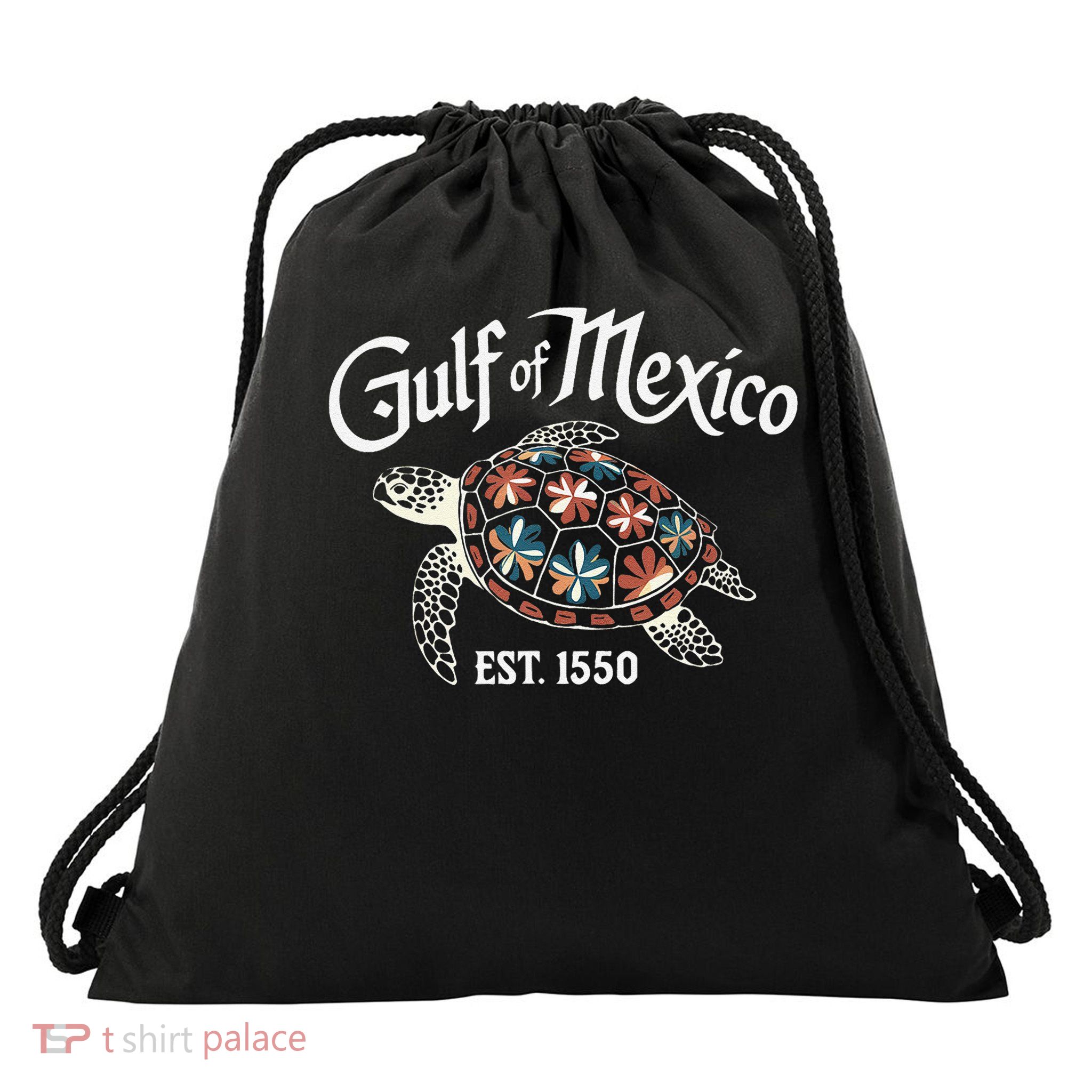 Gulf of Mexico with Turtle Drawstring Bag