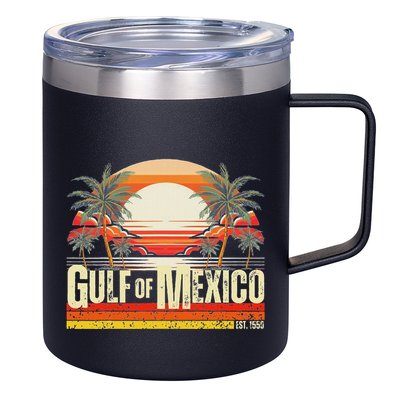 Gulf Of Mexico Forever Vintage Beach Retro Sunset 12oz Stainless Steel Coffee Mug