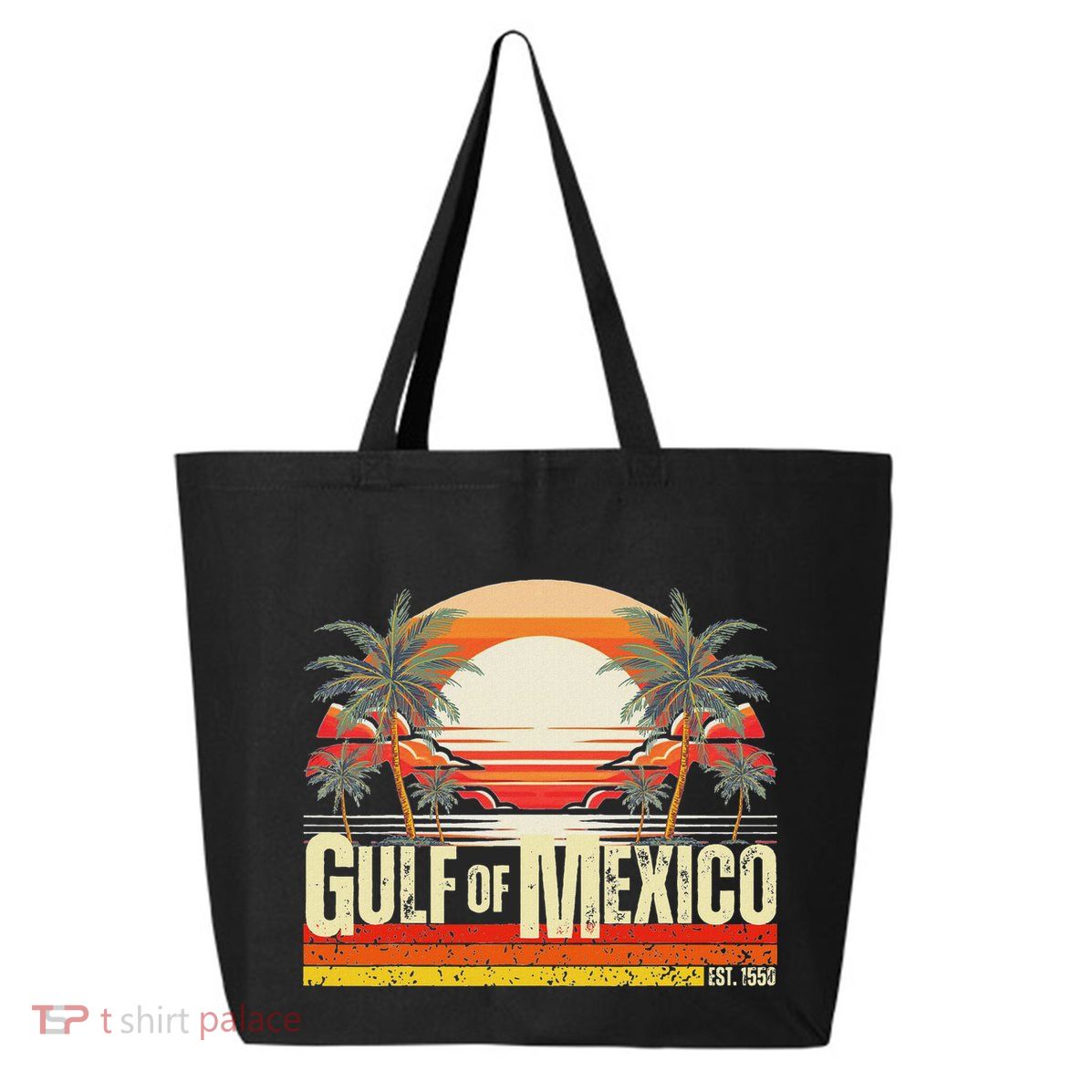 Gulf Of Mexico Forever Vintage Beach Retro Sunset 25L Jumbo Tote
