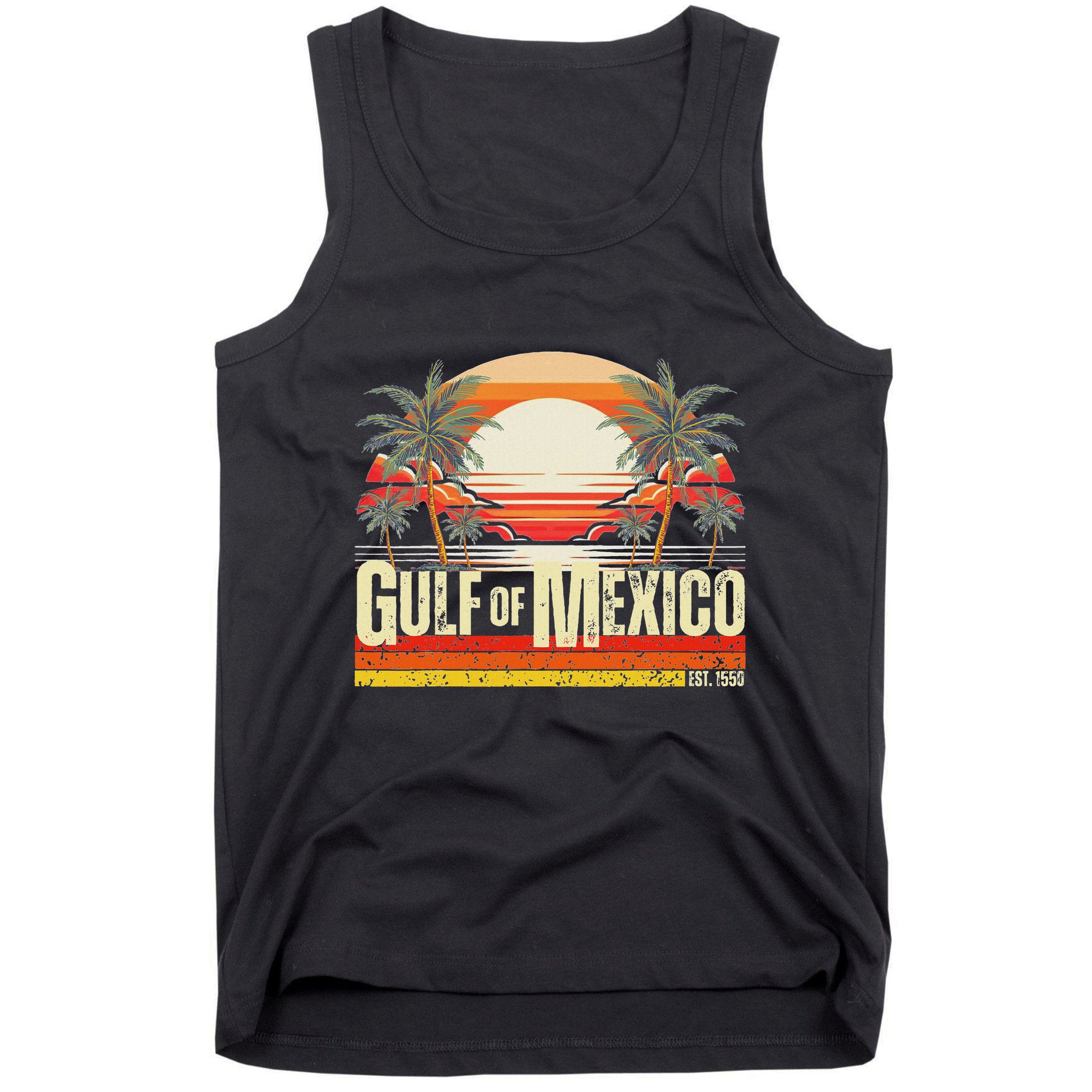 Gulf Of Mexico Forever Vintage Beach Retro Sunset Tank Top