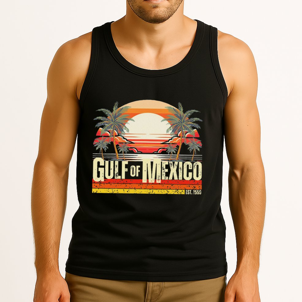 Gulf Of Mexico Forever Vintage Beach Retro Sunset Tank Top